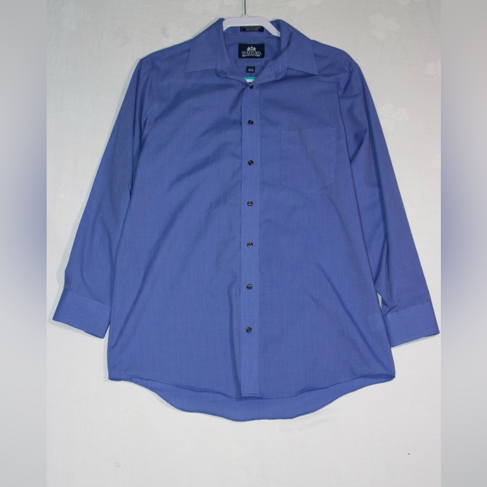 Stafford Men's Classic Blue Button Down Shirt